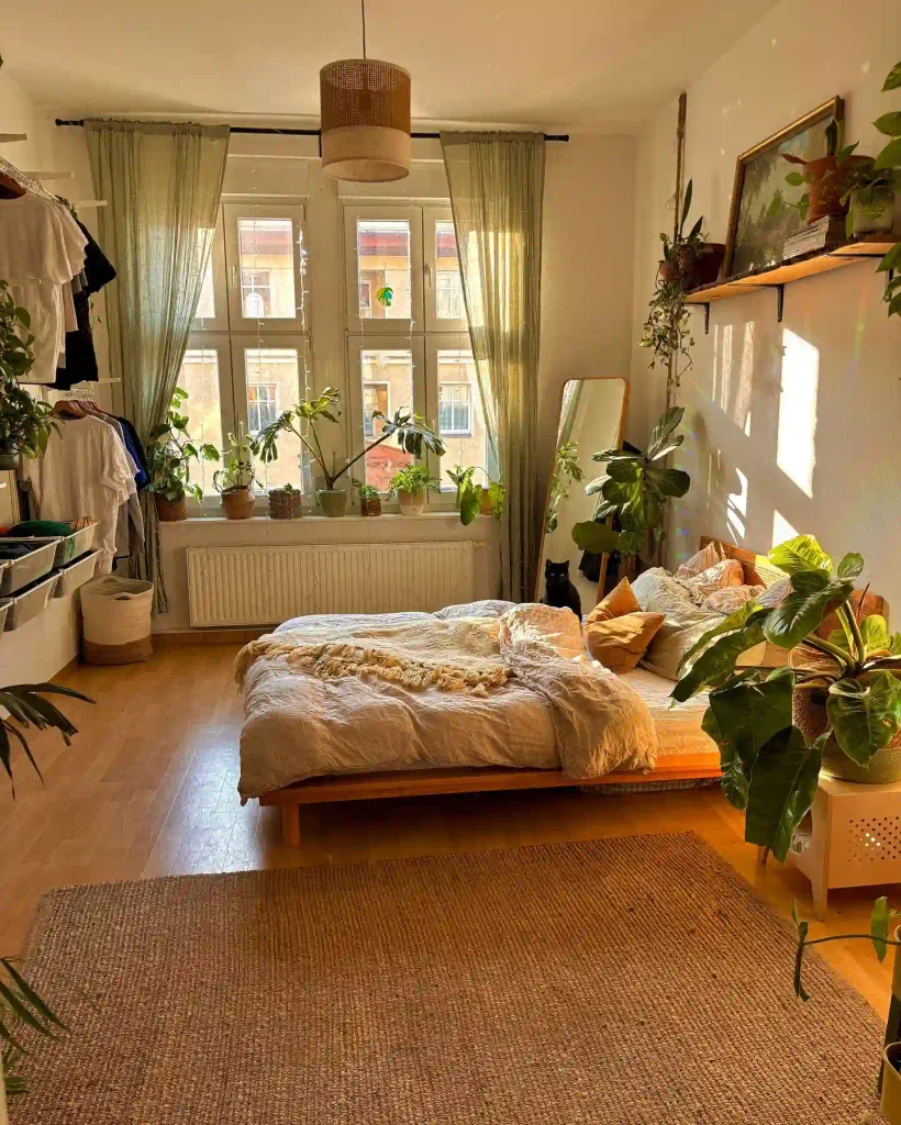 Low Bed Frame as Your First Boho Bedroom