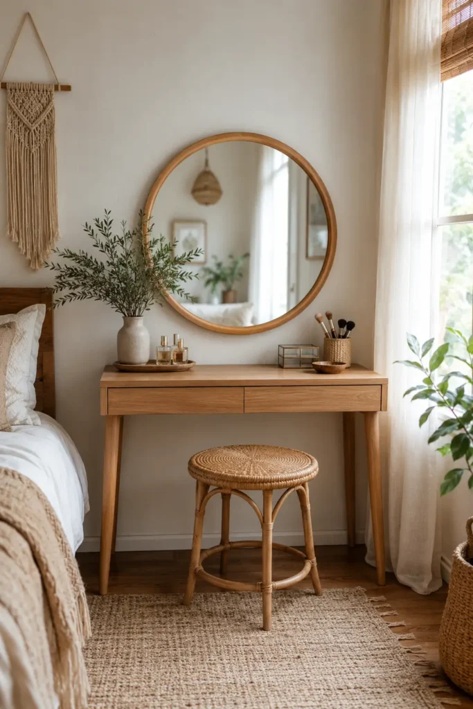 Small Vanity Corner in bedroom boho style