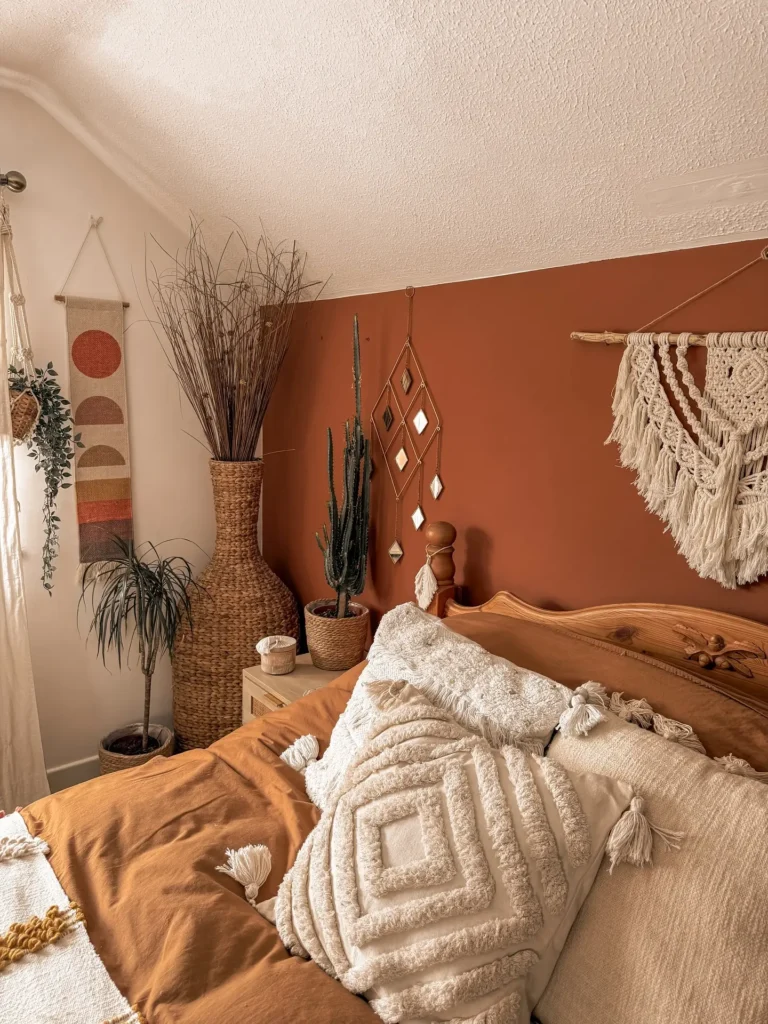 Pair a Terracotta Accent Wall With Dried Grasses